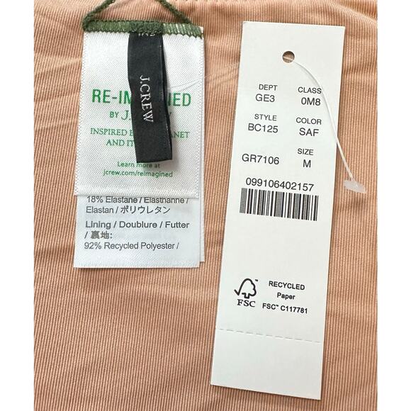 2/$15 NWT J. Crew Curved-Waist Cheeky Bikini Bottom Safari Green High-Cut Size M - Picture 7 of 8